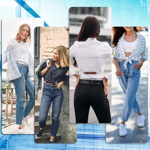 8Pcs Pants Waist Tightener Adjustable Dress Clips Back Cinch Elastic Pants Clips for Waist, Waist Cincher Clip Women Men for Jeans Pants Dresses(4 Colors) in Saudi Arabia