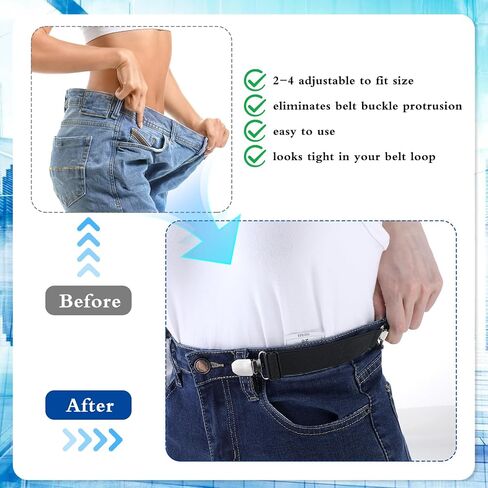 8Pcs Pants Waist Tightener Adjustable Dress Clips Back Cinch Elastic Pants Clips for Waist, Waist Cincher Clip Women Men for Jeans Pants Dresses(4 Colors) in Saudi Arabia