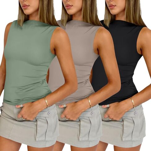 3 Pack Tank Tops for Women 2024 Summer Going Out Y2K Cute Clothes Sleeveless Casual Basic Tube Shirts Fashion Outfits in Saudi Arabia