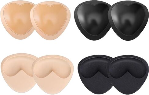 4 أزواج من وسادات حمالة الصدر النسائية، حمالة صدر رافعة للصدر، لاصقة قابلة للإزالة، حمالة صدر بديلة للبيكيني، حمالة صدر رياضية باللون الأسود والبيج in Kuwait