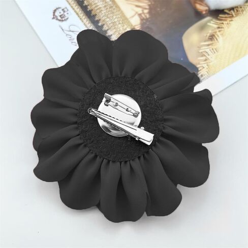 Dainty Camellia Flower Large Brooch Lapel Pins Delicate Elegant Handmade Big Fabric Rose Flower Brooches Pin Classic for Wedding Party Dance Banquet for Women Dress Suit Ceremony Clothes Accessories JewelryGifts 130mm in Saudi Arabia