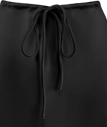 Women's Satin Mini Skirt Drawstring High Waisted Silk Cute Casual 2024 Summer A-Line Short Skirts in Saudi Arabia