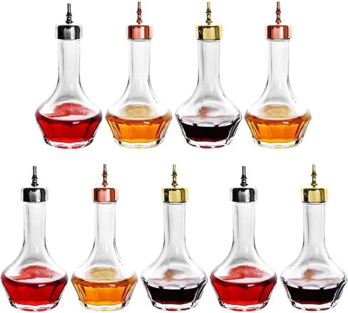 SuproBarware Bitter Bottle and Mixing glass – Glass Bitter Bottle with Dash Top, 1.7oz/50ml, Great for Bartender, Home Bar (clear 9 pack) in Saudi Arabia