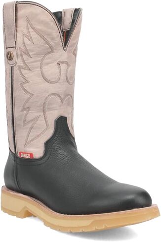 Dingo Mens Dust Bowl Embroidered Round Toe Casual Boots Mid Calf - Black in Saudi Arabia