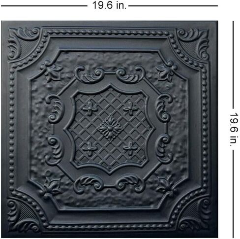A la Maison Ceilings R126 Bijou and Bee Bee Pre-Painted Foam Glue-up Ceiling Tile (128 sq. ft./Case), Pack of 48, Black Matte in Saudi Arabia