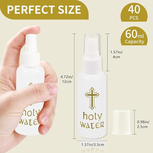 5Pcs Holy Water Bottles Small Spray Bottle Holy Water Empty Containers 2zo/60ml Holy Water Plastic Bottle for Christmas Halloween Thanksgiving Baptism Party Church in Saudi Arabia