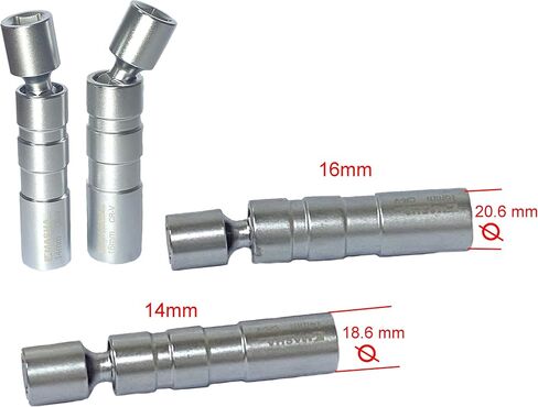 MASHA TOOLS-3/8 بوصة سائق دوار مغناطيسي رقيق جدار 14 مم مقبس توصيل عالمي مشترك 12PT (14 مم) in Saudi Arabia