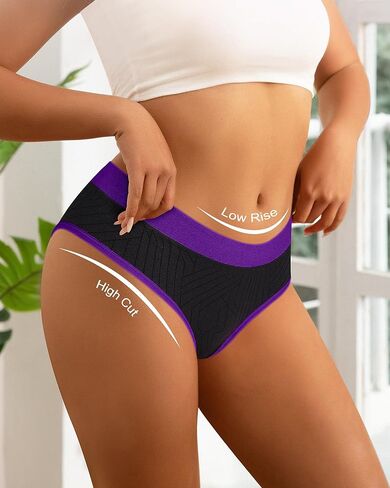 Women's Seamless Underwear Bikini Underwear Panties Soft Stretch Hipster Cheeky Briefs 5 Pack in Kuwait