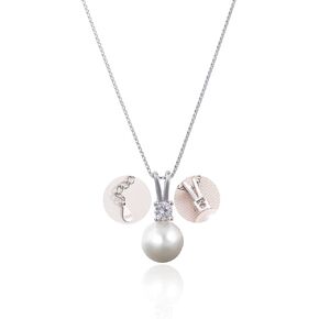 White Single Pearl Necklace Pendants | One Pearl Pendant Necklace with a pearl Jewelry | Pearl drop Necklace | Silver Pearl Necklaces for Women