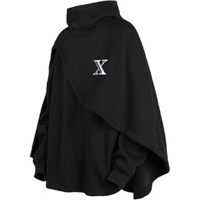 Men's Fashion Hoodies Techwear Poncho Shawl Sweatshirts Patchwork Hip Hop Athletic Casual Pullover Coat Unisex