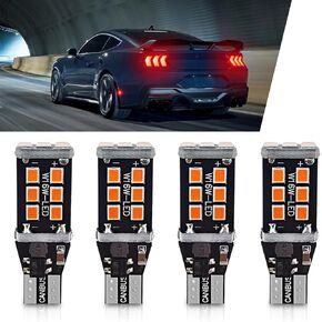 4 PCS T15 Car LED Decoding Reversing Light, 2835-15SMD 6000K Fast Heat Dissipation PC Board Smart IC Driver IP67 Waterproof Turn Signal Brake Light, 360 Degree Lighting Accessories (White)
