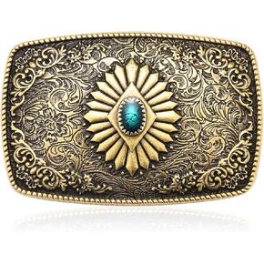 Antique Turquoise Belt Buckles for Men Women│Western Texas Cowboy Cowgirls Christmas Halloween Belt Buckle
