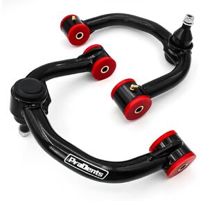 Front Upper Control Arms for 2007-2021 Toyota Tundra, 2008-2022 Sequoia, 2-4" Suspension Tubular Black Arms with PU Bushing, Replacement OEM Factory Suspension Arms