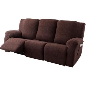 Recliner Sofa Covers Sectional Couch Cover for Reclining Couch 3 Seat, 5-Pieces 3 Cushion Sofa Stretch Recliner Sofa Slipcover, Soft Jacquard Furniture Dog Couch Cover Protector