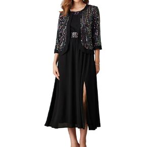 GRACE KARIN Women's Formal Dresses Mother of The Bride Dresses for Wedding Party Cocktail Dress Two Piece Dress Sequin Dress