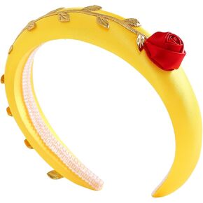 Princess Headband for Women Yellow Hair Hoop Rose Headwear Hair Accessories Halloween Costume Party Supplies