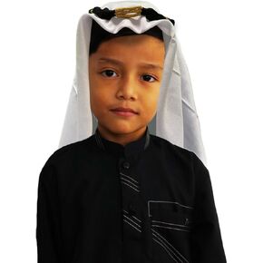 Kids Arab Headwear Shemagh Islamic Prayer Kufi Scarf Headband for Boys Girls Muslim Hijab Cap FBA