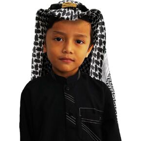 غطاء رأس عربي للأطفال شماغ صلاة إسلامية وشاح كوفي عصابة رأس للأولاد والبنات قبعة حجاب إسلامية FBA in Kuwait