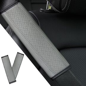 2PCS Car Seat Belt Cover, Soft Shoulder Strap Covers Harness Pads, Safety Leather Seatbelt Comfort Driving Cushion Protect Your Shoulder and Neck Universal for Car, SUV,Truck (Beige)