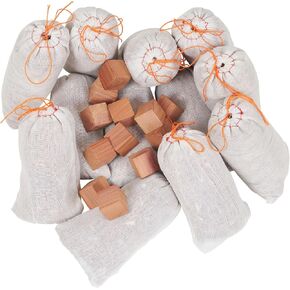 Household Essentials Household Essentials 35779-1 Cedar Wood Value Sachet Set, 12 Cedar Blocks and 12 Cedar Sachets, White