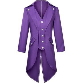 Men Medieval Steampunk Vintage Tailcoat Gothic Jacket Pirate Victorian Frock Coat Uniform Halloween Costume