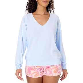 PJ Salvage Women's Loungewear Checked Out Long Sleeve Top