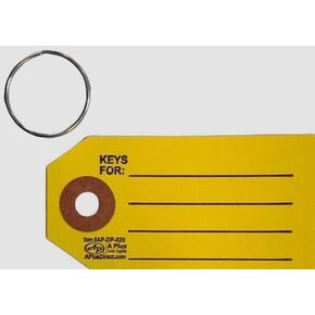 Key Tags with Rings - Yellow - 1000 Qty. DP-820 (P4)