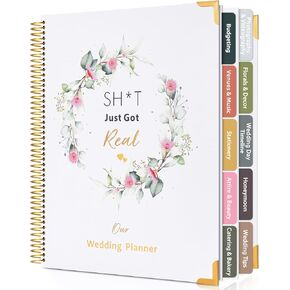 Wedding Planner Book and Organizer, 176 Pages Bridal Wedding Planning Book with Sticker Checklists and Calendars for Bride To Be, Unique Engagement Gifts for Newly Engaged Couples