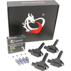 DRAGON FIRE PERFORMANCE Power Pack Ignition Coils & Iridium Spark Plugs Compatible With 15-23 Subaru WRX Outback BRZ Legacy Forester 2.0L 2.5L Replace UF747 22433AA70A 22433AA70B Oem Fit Kit-1561