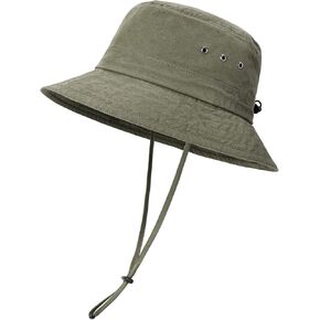 قبعة دلو من القطن المغسول للرجال من VOBOOM، قبعة Boonie قابلة للتعبئة للحماية من الشمس (أخضر جيشي) in Kuwait