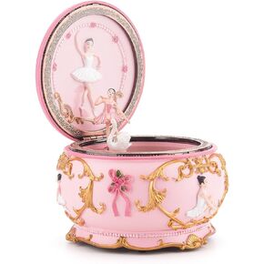 Music Box with Lights Rotating Ballerina Figurine Dancing Girl Mechanism Musical Box Swan Lake Gifts for Girls Girlfriend Birthday Christmas,Ideal for Dance Recital &Home Decor (Swan Lake)