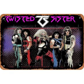 الموسيقى هارد روك الملتوية المعادن الثقيلة فرقة شقيقة تتجه الموسيقى شعبية جلام المعادن الدولية التصوير الفوتوغرافي طباعة الرجعية معدن القصدير خمر علامة 12 × 8 بوصة شريط المنزل رجل الكهف جدار ديكور in Kuwait