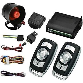 MASO Car Central Lock Universal Auto Remote Central Kit قفل باب السيارة مع مستشعر الصدمات + صندوق التحكم + 2 جهاز تحكم عن بعد بديل لقفل باب السيارة المركزي