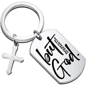 CENWA Religious Inspirational Gift But God Keychain Bible Verse Keychain Christian Gifts