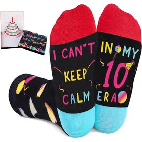 10 Year Old Girl Boy Birthday Gifts with Socks for Age 10 and 3D Pop Up Birthday Card, Gifts for 10 Year Old Boy and Girl, Top Gifts for 10 Year Old Preteen