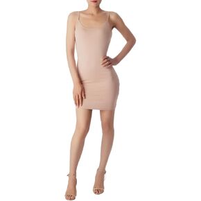 iB-iP Women's Cotton Short Spaghetti Strap Mini Bodycon Tight Full Slip