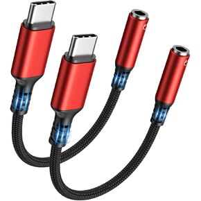 Highwings USB Type C to 3.5mm Female Headphone Jack Adapter, (3-Pack) USB C to Aux Audio Dongle Adapter Compatible for iPhone 15 Pro Max/15 Pro/15 Plus, Samsung Galaxy S23/S22/S21 Ultra,iPad Pro-Black