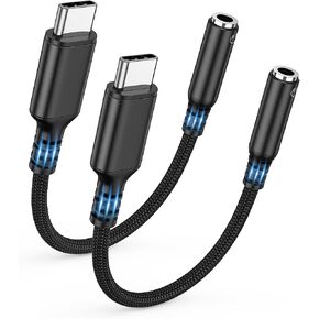 Highwings USB Type C to 3.5mm Female Headphone Jack Adapter, (3-Pack) USB C to Aux Audio Dongle Adapter Compatible for iPhone 15 Pro Max/15 Pro/15 Plus, Samsung Galaxy S23/S22/S21 Ultra,iPad Pro-Black in Kuwait