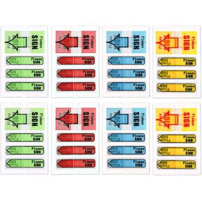 800pcs/8 Packs Please Sign Message Flags, Arrow Labels Stickers Sticky Please Sign Here Stickers Signature Tabs for Notebooks Documents Home Office School Supplies