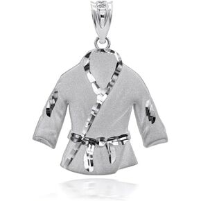 Claddagh Gold Martial Arts Karate Robe 3D Charm Pendant 925 Sterling Silver