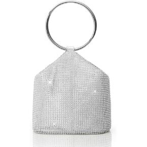 BABEYOND Women's Rhinestone Clutch Evening Bags Sparkly Glitter Round Handle Purse for 1920s Party Prom Wedding in Kuwait