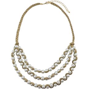 Bocar Newest Multi Layer Pearl Velvet Women Collar Handmade Necklace