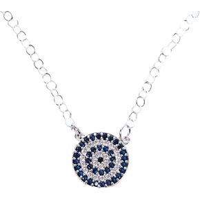 Generic Necklace for Women with Zircon Stone and Evil Eye Figure Stainless Steel