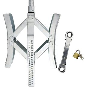 RV Tire Chock Trailer Wheel Lock RV Wheel Stabilizer, Metal Locking Wheel Stop RV Scissor Wheel Chocks 1-Pack