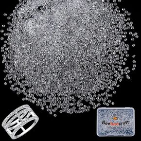 Beebeecraft 1 Box 3000Pcs Cubic Zirconia Cabochons White AAAAA Round 1mm Diamond Small Loose CZ Stone Synthetic Gemstone for Jewellery Making