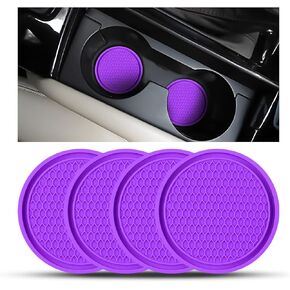 قاعدة أكواب حامل أكواب السيارة، 4 عبوات من قواعد الأكواب غير القابلة للانزلاق، بساط مشروبات مدمج مقاوم للماء من السيليكون مقاس 2.75 بوصة، عالمي للمركبات، ملحقات سيارة متينة للرجال والنساء (أسود) in Kuwait