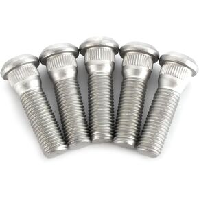 5 PCS Car Wheel Studs Repair Kit, M12 x 1.5 Steel Tightly Threaded 1.8" Long Lug Hub Bolts, Replacement Parts 90942-02049/90942-05009, Compatible with Chevrolet Lexus Series (Silver)