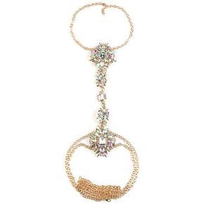 Boho Body Chain Sexy Rhinestone Waist Chains Bikini Crystal Bar Chain Rave Nightcup Body Accessorices for Women and Girls