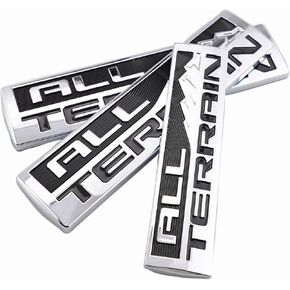 Set 3 Pcs All Terrain Door Tailgate Letter Nameplate Emblem 3D Badge Replacement for All Terrain (Black Red)