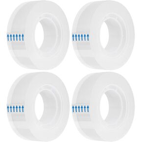 4 قطع شريط شفاف، 0.7 × 21.9 ياردة، بكرات شريط شفافة، عبوات شريط كبيرة للموزع، لفات إعادة ملء موزع الشريط الممتع، لفات الشريط، شريط تغليف الهدايا للمكتب، المنزل، المدرسة in Kuwait